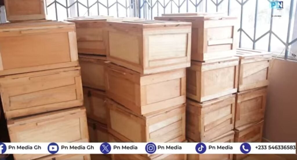Eugene Amankwa donates chop boxes and mattresses
