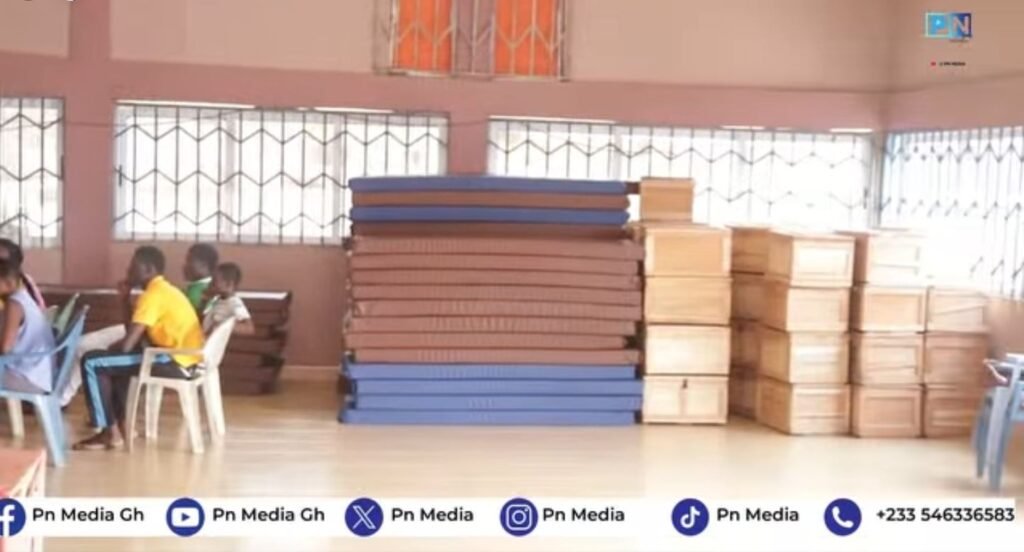 Eugene Amankwa donates chop boxes and mattresses